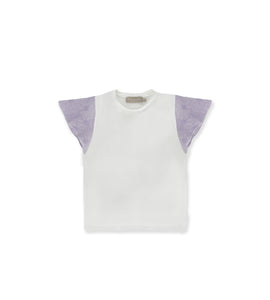WHITE AND LILAC T-SHIRT