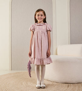 PINK DRESS WITH EMBROIDERY