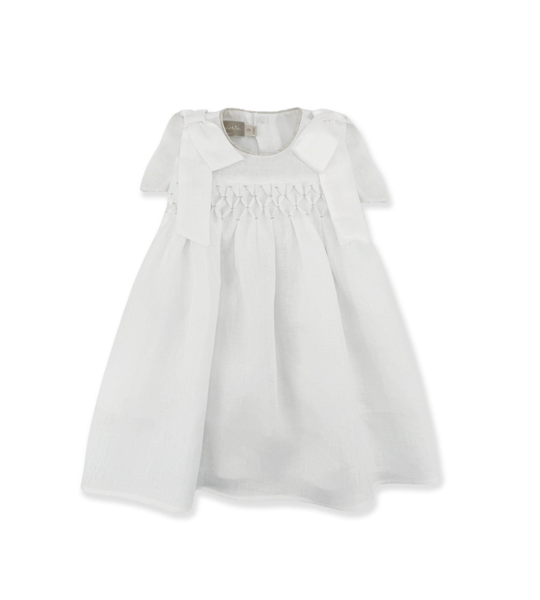 WHITE LINEN DRESS WITH EMBROIDERY