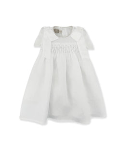 WHITE LINEN DRESS WITH EMBROIDERY
