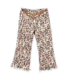 RED BOUCLE' TROUSERS