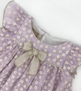 LILAC DRESS WITH EMBROIDERYIES