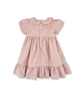 PINK DRESS WITH EMBROIDERY