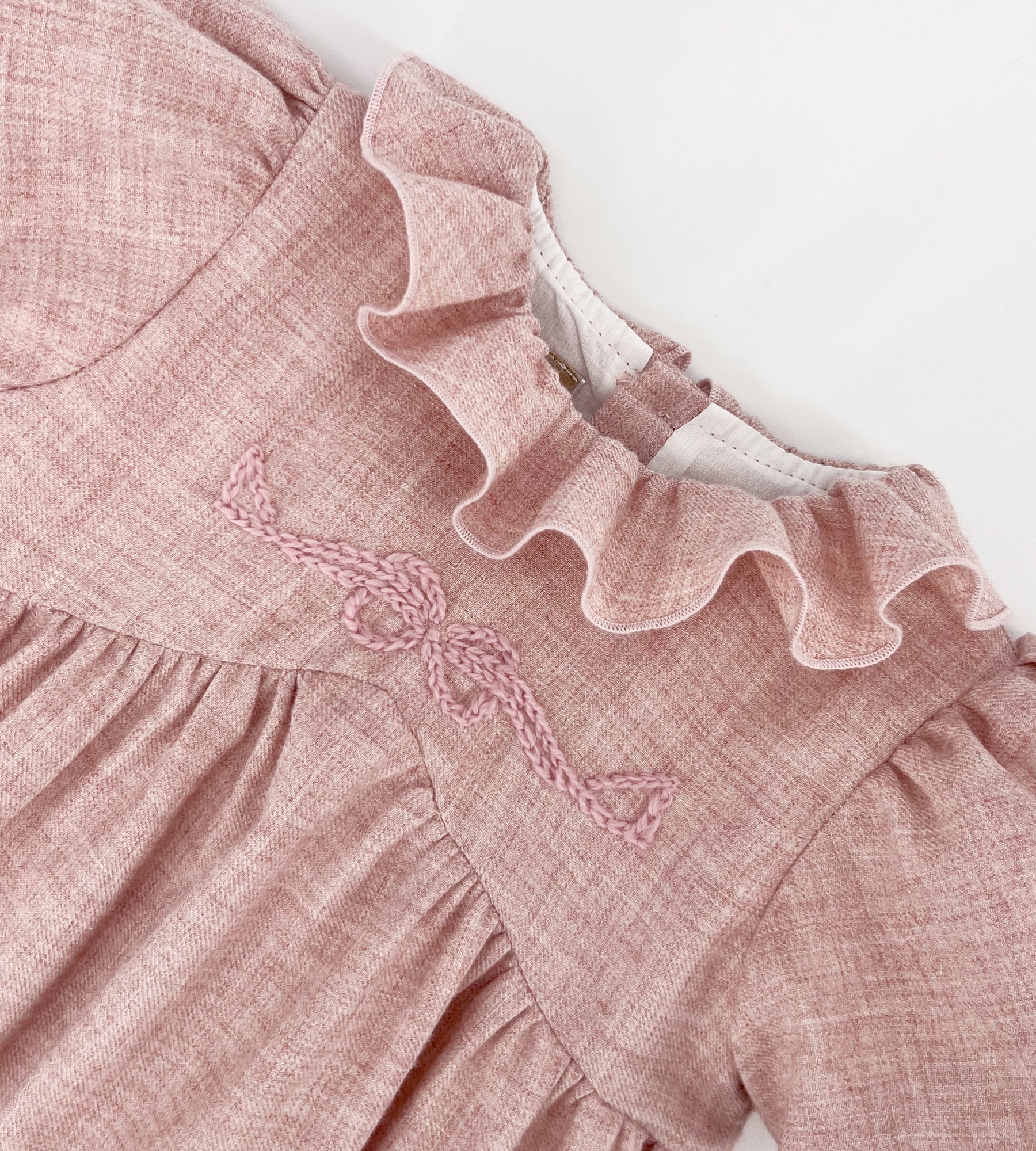 PINK DRESS WITH EMBROIDERY