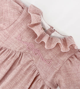PINK DRESS WITH EMBROIDERY