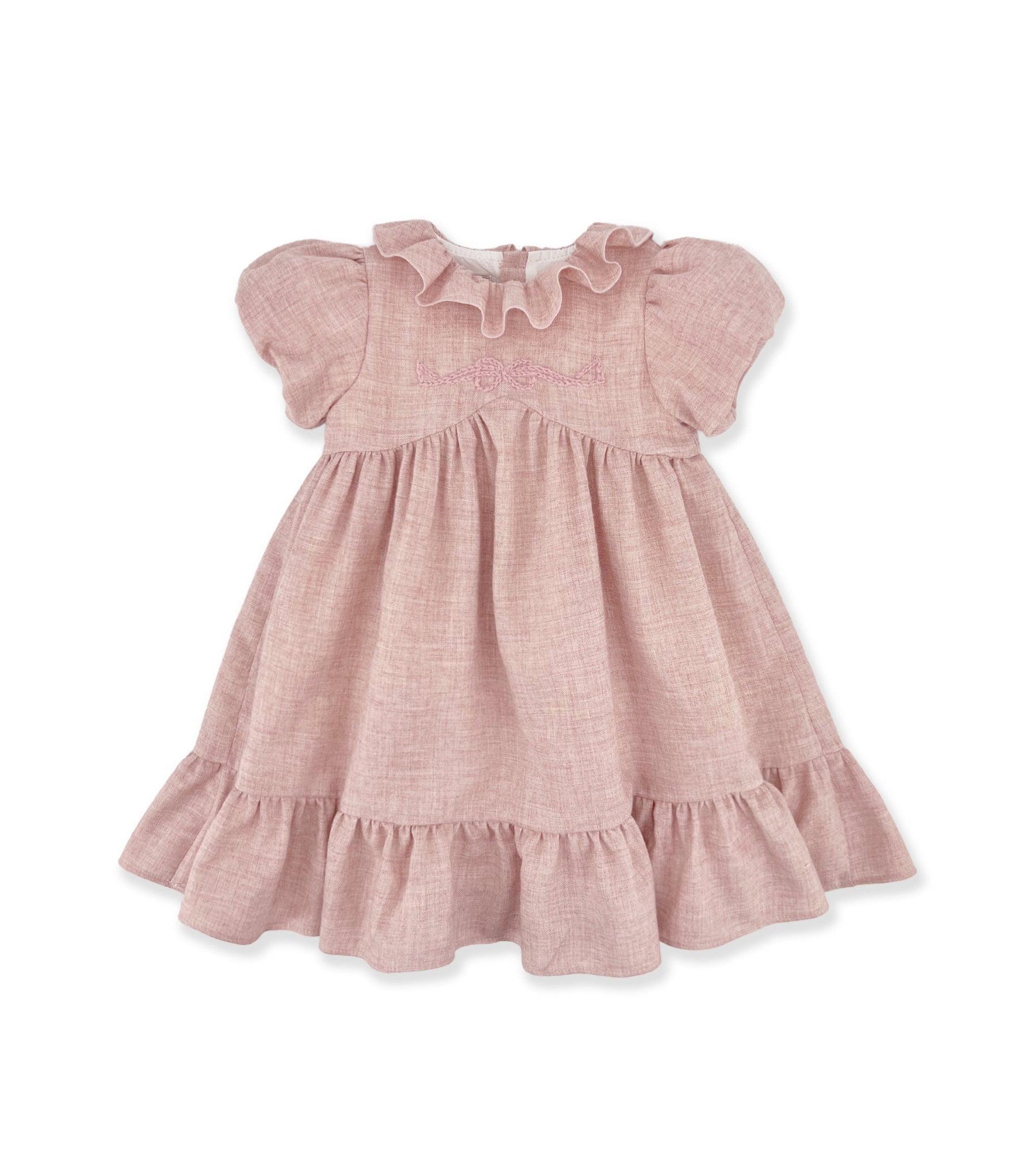 PINK DRESS WITH EMBROIDERY