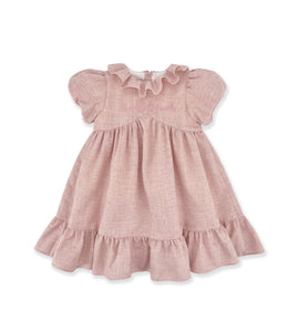 PINK DRESS WITH EMBROIDERY
