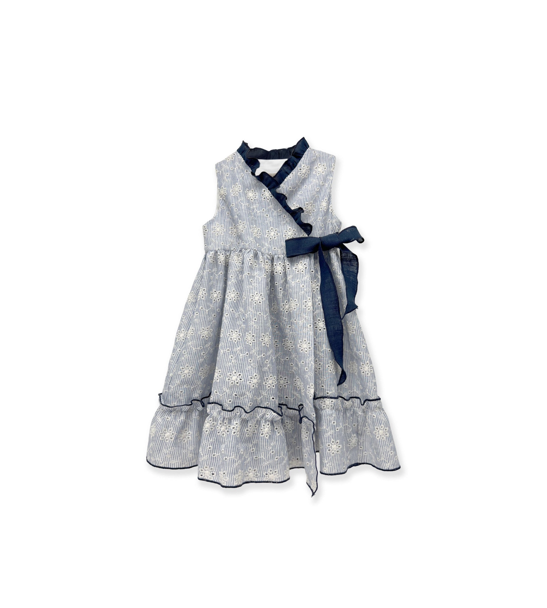BLUE STRIPED DRESS AND EMBROIDERIES