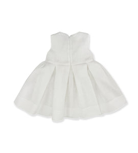 WHITE LINEN DRESS WITH BOW