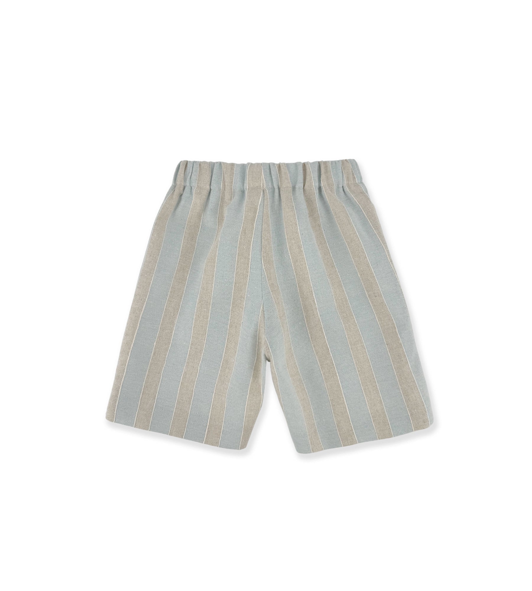 BLUE AND BEIGE STRIPED SHORTS