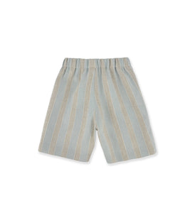 BLUE AND BEIGE STRIPED SHORTS