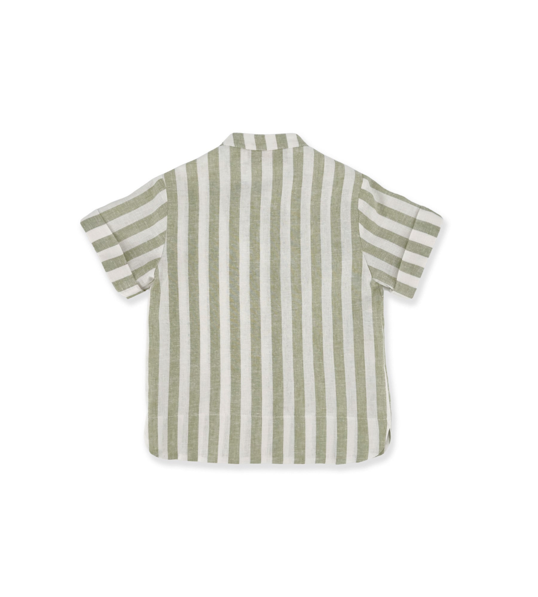 GREEN AND WHITE STRIPED SHIRT