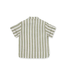 GREEN AND WHITE STRIPED SHIRT