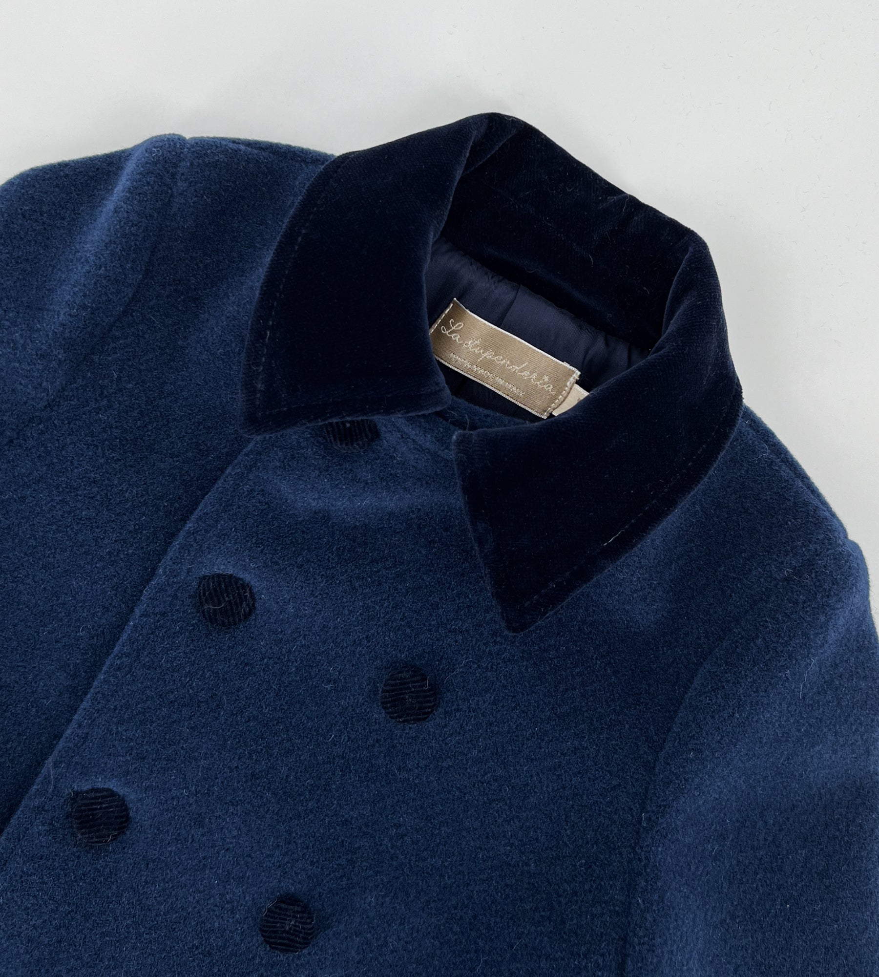 DOUBLE-BREASTED NAVY COAT