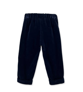 NAVY VELVET PANTS