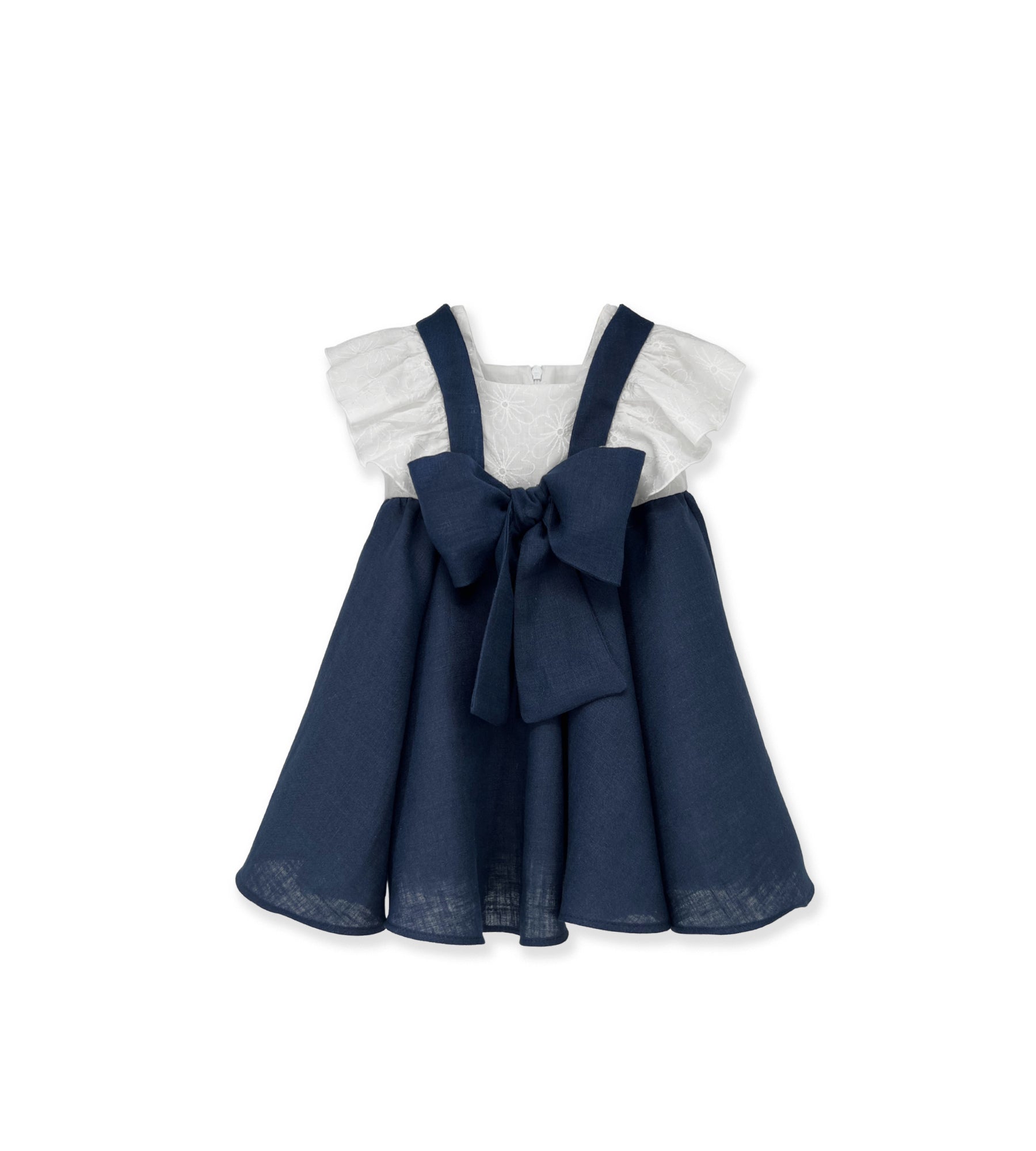 NAVY DRESS WITH BOW