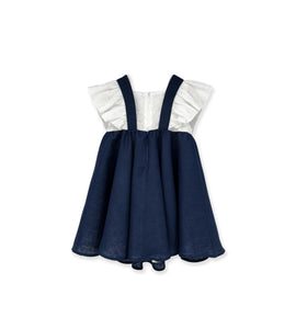 NAVY DRESS WITH BOW