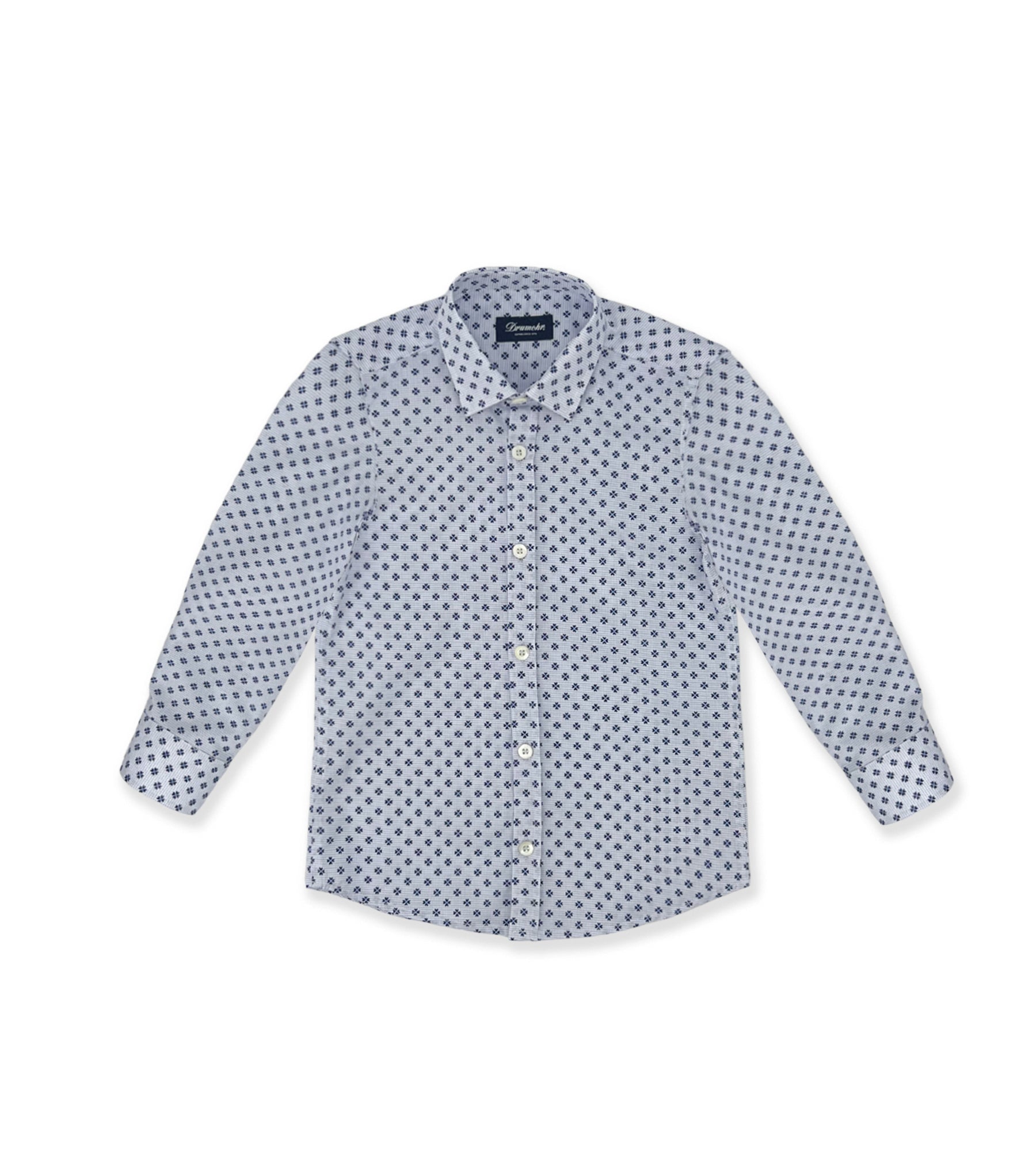 CAMICIA QUADRIFOGLI BLU