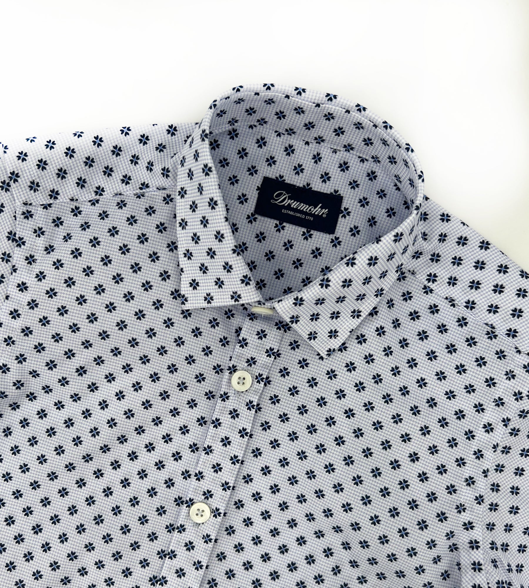 CAMICIA QUADRIFOGLI BLU