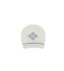 WHITE AND BLUE KNIT CAP