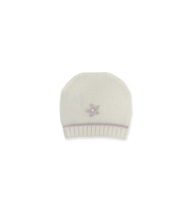 WHITE AND PINK KNIT CAP