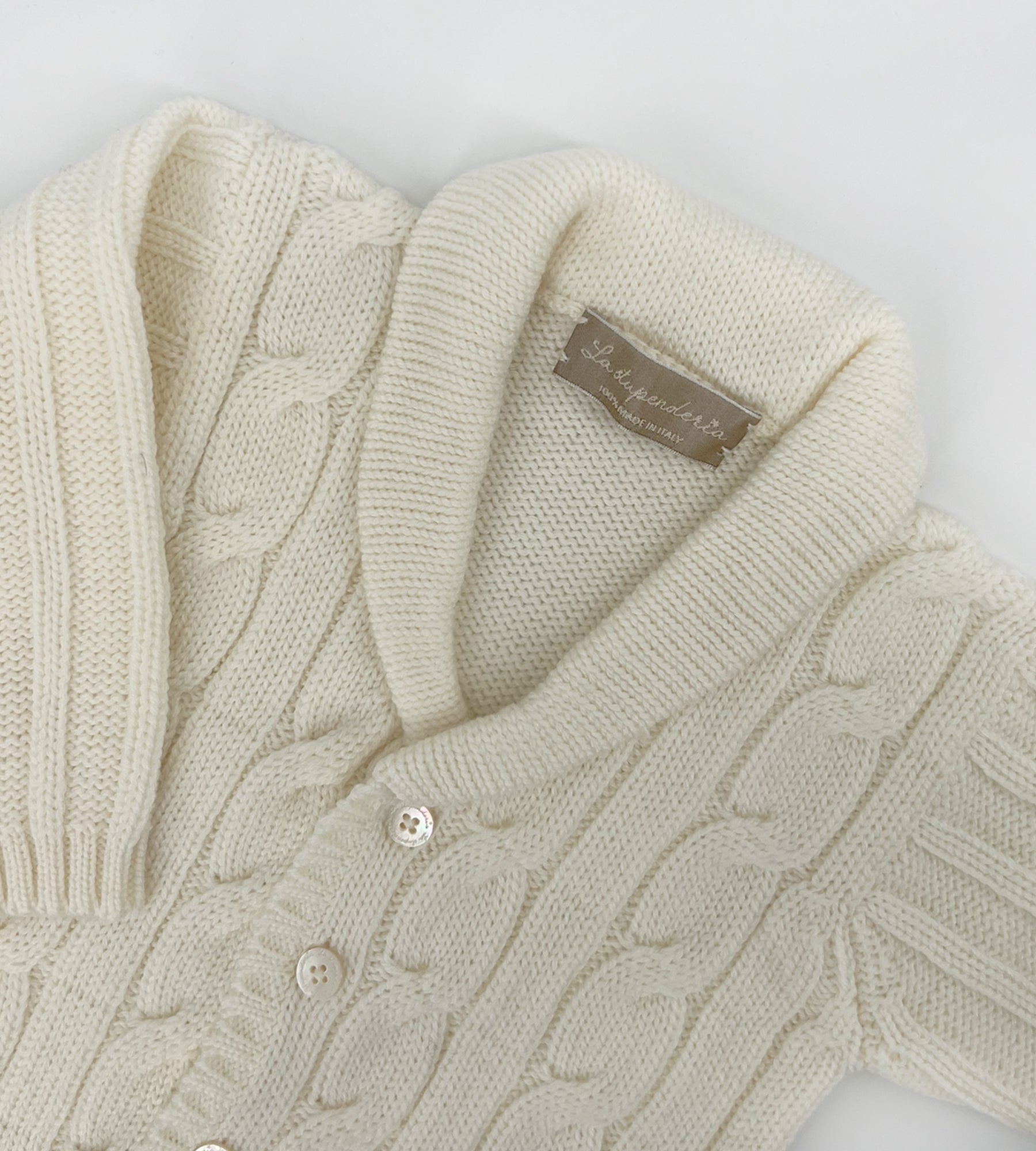 CARDIGAN CON SCIALLE BIANCO