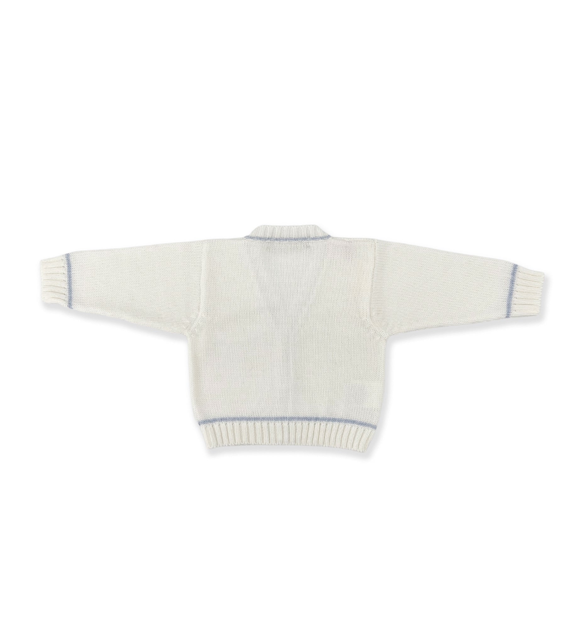 WHITE AND BLUE CARDIGAN