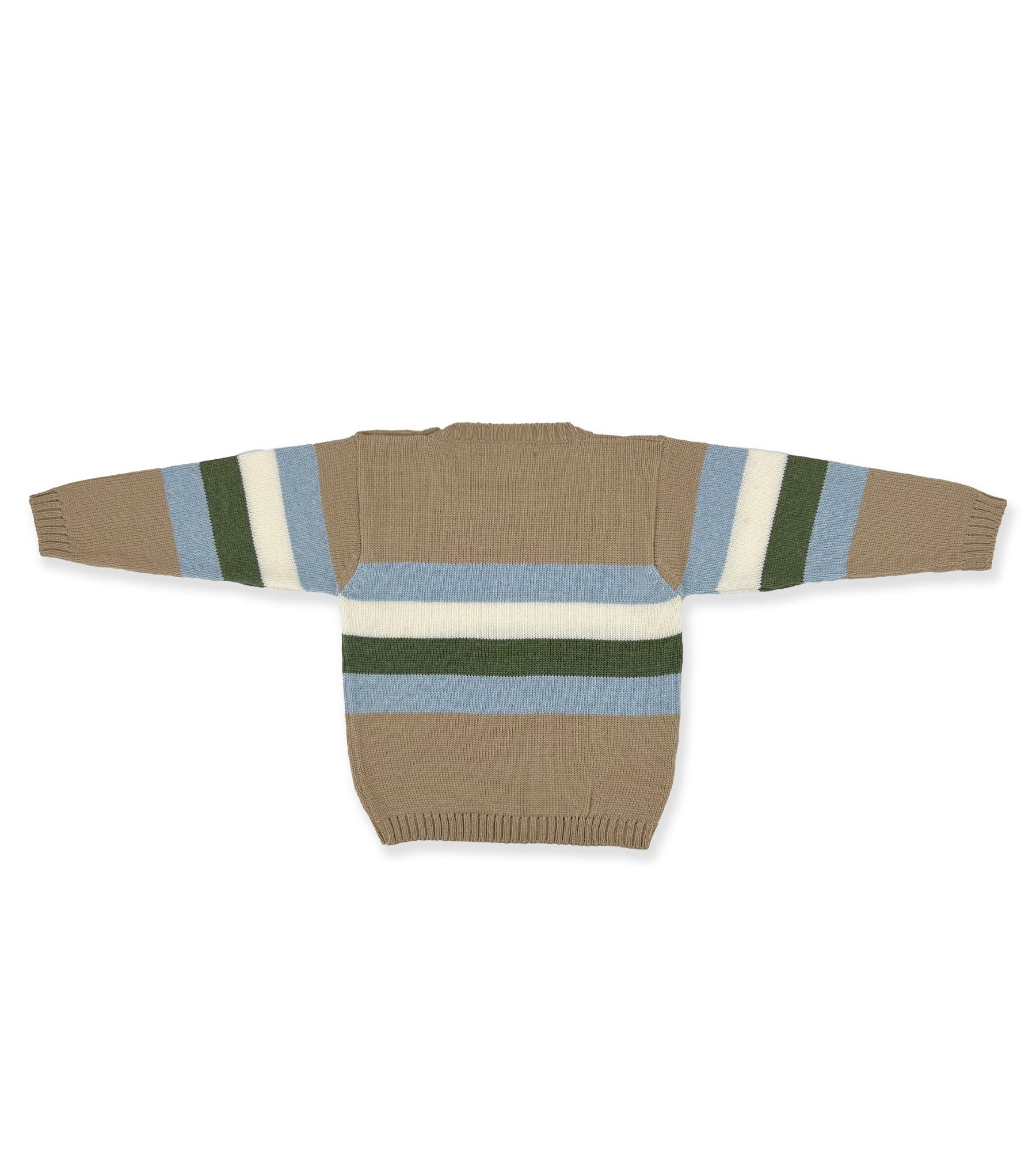 CARAMEL AND BLUE CASHWOOL SWEATER